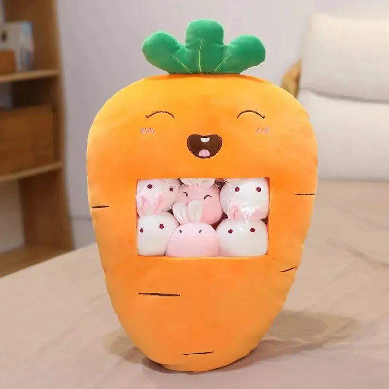 Six Small Toys Inside Cute Cartoon Fruit Plush Pillow Soft Stuffed Sofa Cushion Homdecor Pillow Backrest Children's Gift