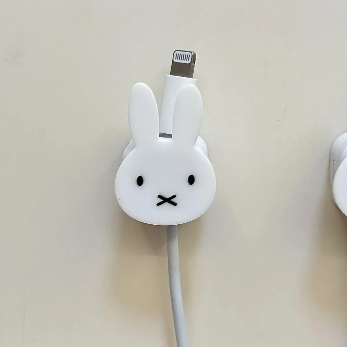 Cute Miffy Rabbit Magnetic Data Cable Organizer Cartoon Desktop Phone Charging Fixator Wall-mounted Clip — image 2