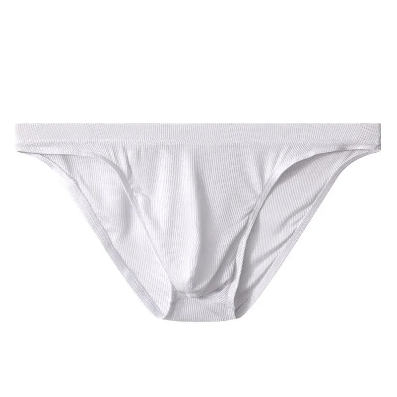 Slip in tessuto a costine da uomo Mutande Uomo Intimo sexy Traspirante Vita bassa Slip bikini da uomo Cuecas Custodia grande Hombre Sottovesti