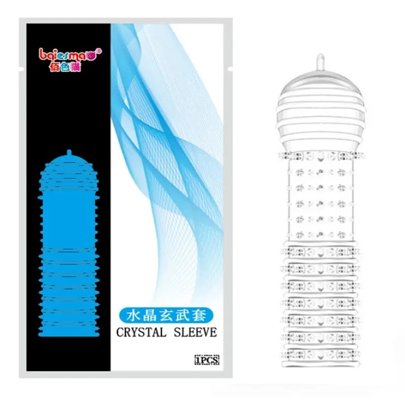 Big Spikes Penis Cock Ring Sheath Reusable Penis Sleeve Ejaculation Time Delay Ribbed Stimulate Penis Sleeve Sex Toys for Male