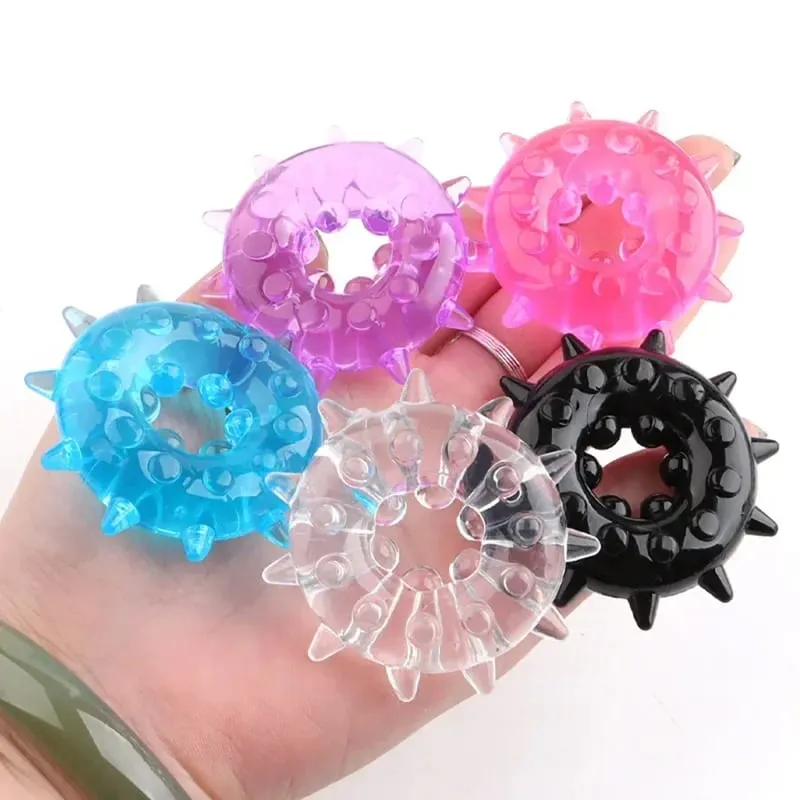 Cock Ring Delay Ejaculation Spikes Adults Toys For Men Dick Enlargement Silicone Penis Ring Male Sex Toys Stronger Erection — image 1