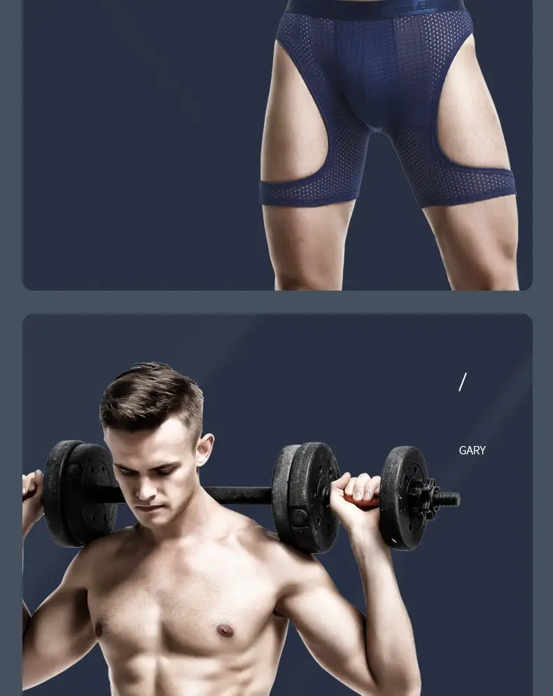 Seluar Dalam Sukan Kecergasan Lelaki Sutera Ais Latihan Nipis Cepat Kering Lari Dilanjutkan Kaki Anti Haus Tidak Memakai Seluar Boxer
