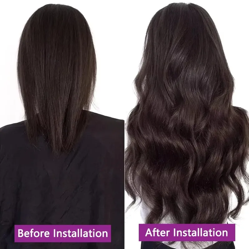 Natural Color Tape In Hair Extensions Virgin Human Hair Silk Straight Invisible Tape On Extensions Color #4 for Women 50G 20pcs