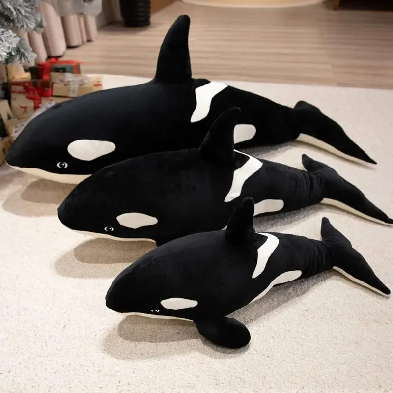 50/70 cm Orca gyilkos bálna plüss párna puha fekete fehér bálna dobópárna hálószoba kanapé dekor óceán témájú plüss párna ajándék