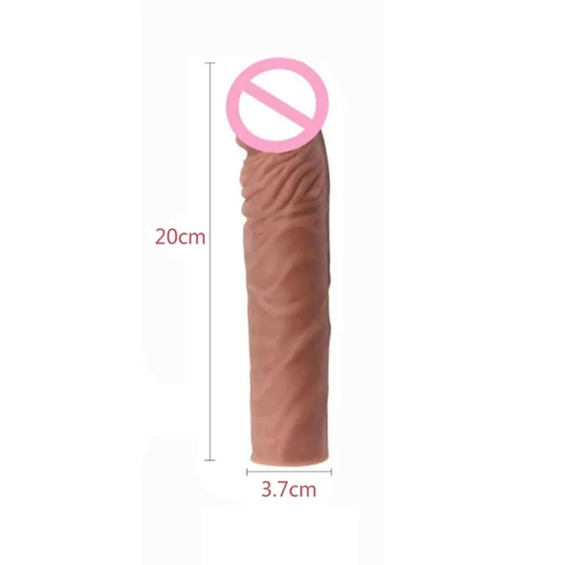 Realistico Estensione Del Pene Del Manicotto Del Rubinetto Riutilizzabile In Silicone Ingrandimento Del Pene Preservativi di Ritardo per Gli Uomini Dildo Enhancer Giocattoli Del Sesso Negozio Erotico