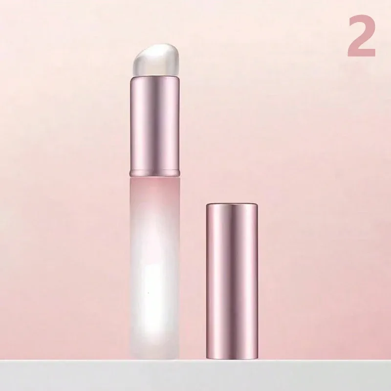 1pc Soft Silicone Lip Brush With Dust Proof Cover Round Head Lipstick Applicator Lips Makeup Tool Multi-use Brushes