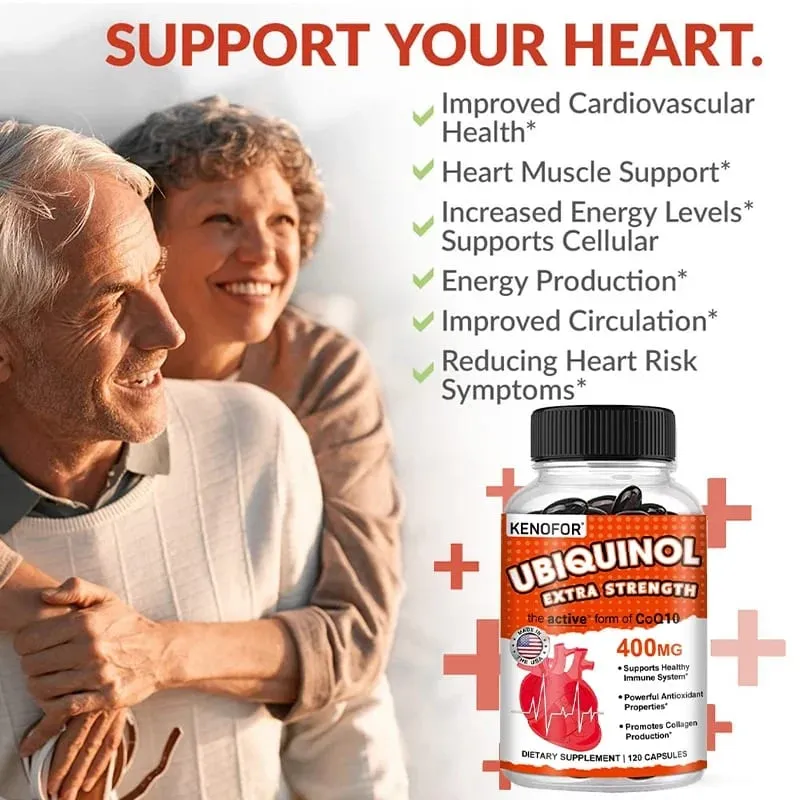 Ubiquinone CoQ10 400mg - Supports Heart Health Provides Energy To Support Joint Health Super Absorption Vegetarian Capsules