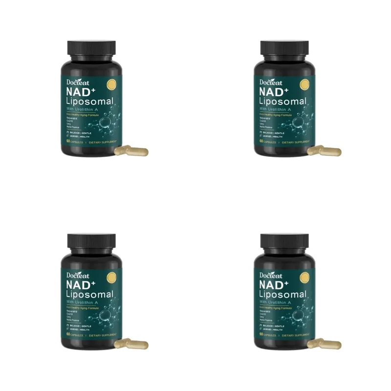 Docteat Liposomal NAD+ Capsules Energy & Healthy Aging Support with Urolithin A Trans Resveratrol CoQ10 Men Women 60 Capsules