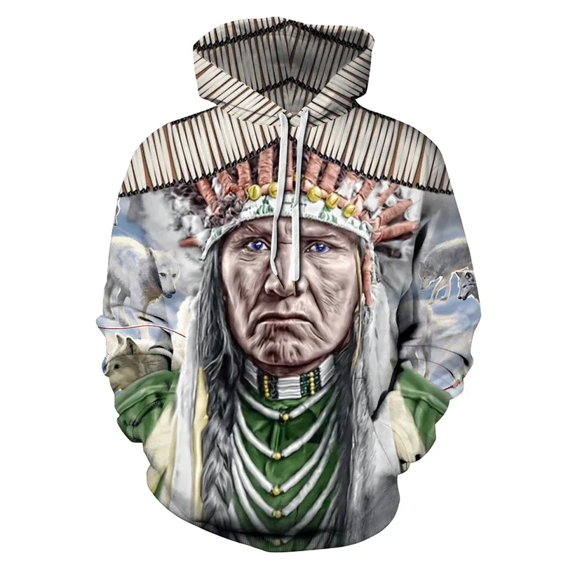 Fashionable 3D Printed Bohemian Pattern Men's Top Fashionable Men's Loose Large Sports Hoodie Street Retro Long Sleeve Hoodie