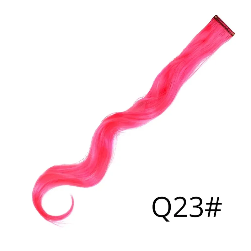 Synthetic Leeons Clip In one Pieces Hair Extensions Heat Resistant Hairpieces Rainbow Ombre Hair Extensions Fake Long Hair Women