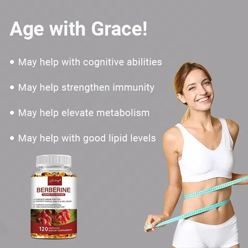 Berberine Capsules - Support Overall Health and Immune Function Promote Digestion Enhance Energy Anti-oxidant and Anti-aging