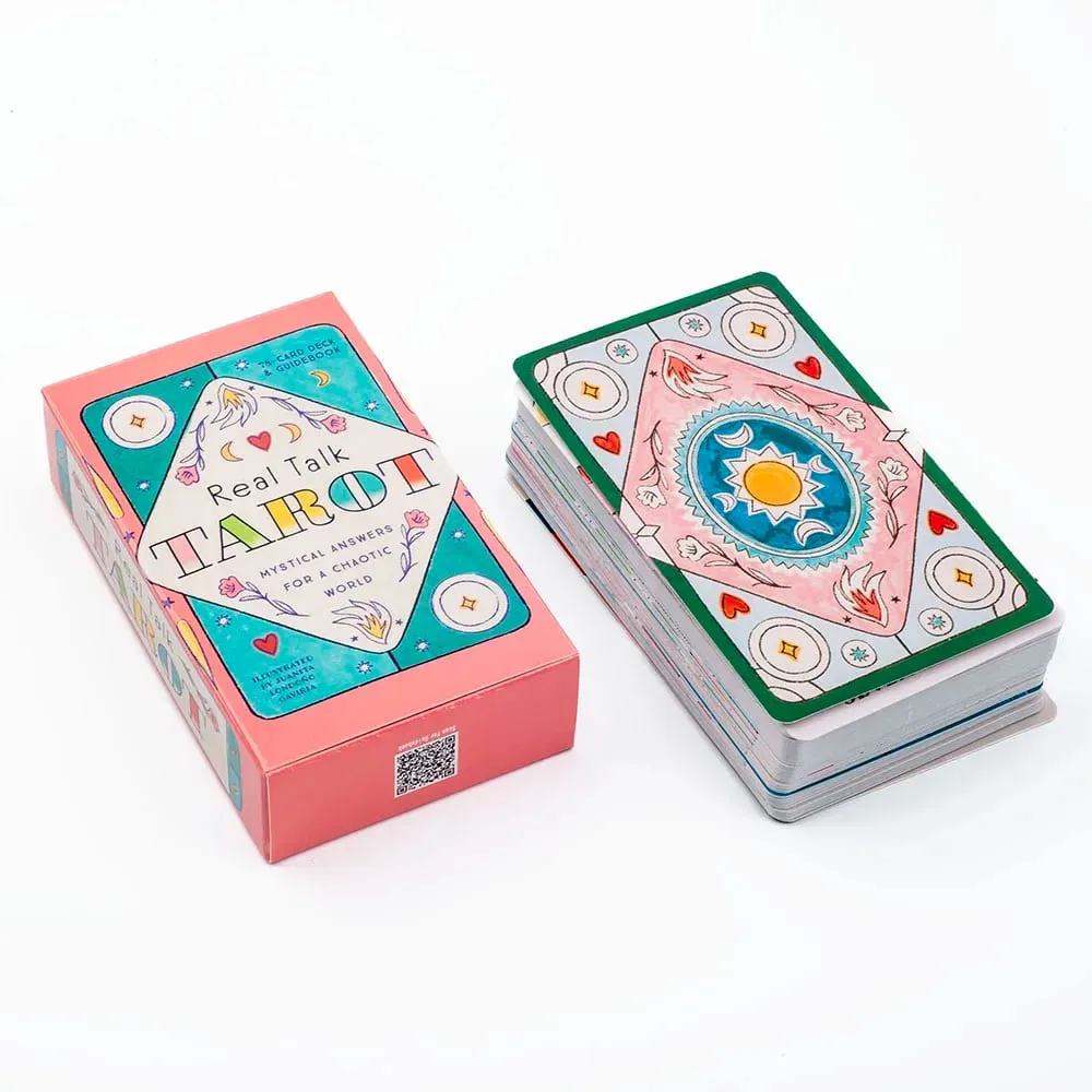 Real Talk Tarot Fortune Telling Divination Deck Game with 78 Cards & Guidebook Modern Illustrations Family Party Fun Board Game