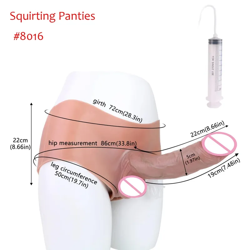 Black Nude Strapon Big Realistic Ejaculation Dildo Silicone Squirting Panties With Simulated Solid Penis Sex Toy For Women — image 16