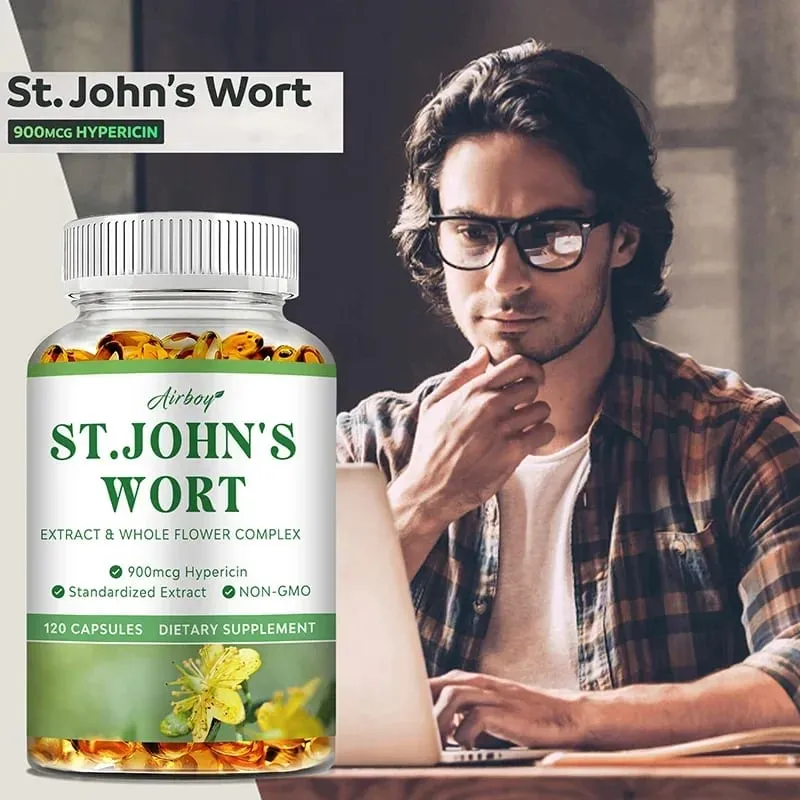 St. John's Wort - Relaxation Supplement That Helps Soothe The Nervous System Relieve Stress Improve Mood and Regulate Sleep