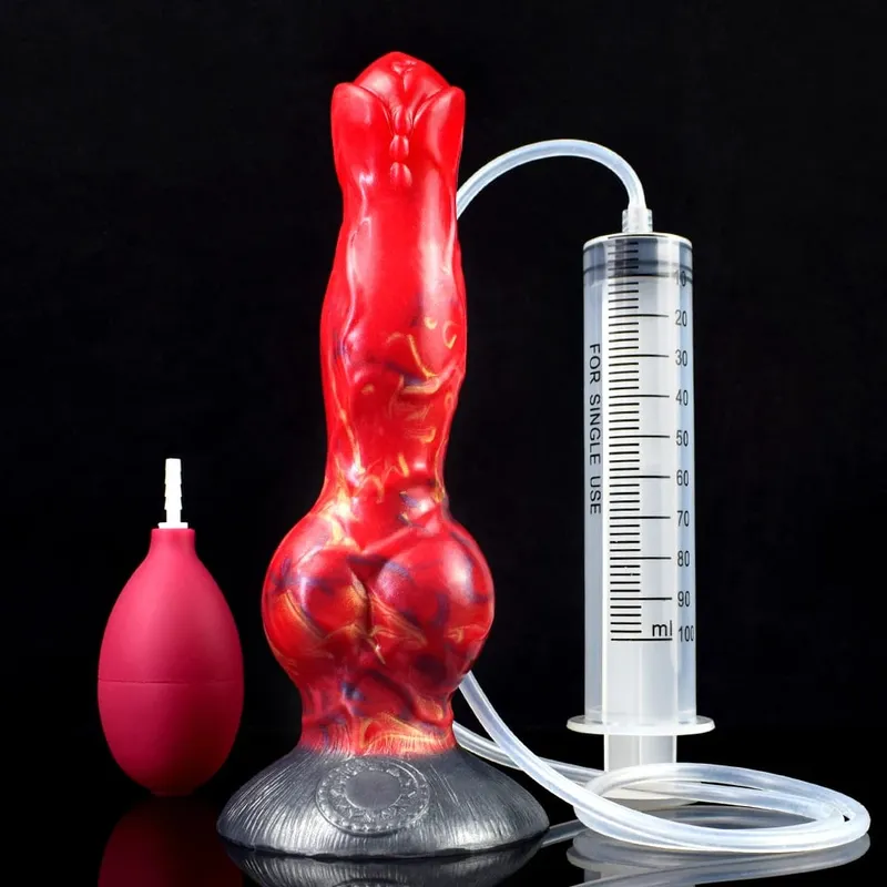 Ejaculation Anal Plug Dog Knot Dildo with Strong Sucker Vaginal Stimulation Squirting Penis Erotic Adult Sex Toys 18+