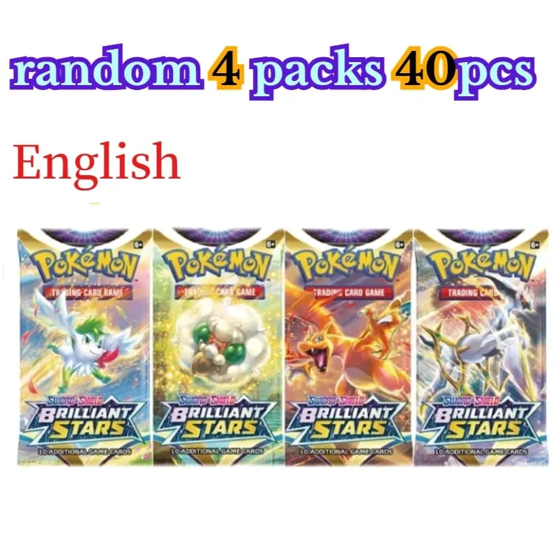 fun 40 Pieces Pokemon Card Pack 4 Sets Sun Moon Violet 151 English Trading Cards Collectible Toys Halloween Gift Fantasy Sci Fi