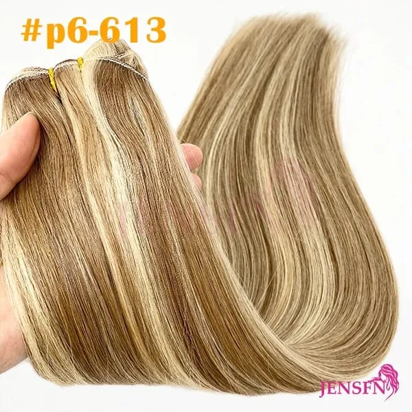 Straight 100% Real Human Hair Weft Bundles Extensions 50g/Pcs 16"-24" Remy Natural Hair Sew In Weaves Brown Blonde Color