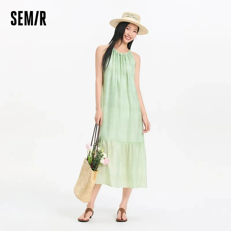Semir נשים שמלת קשת מרקם הלטר צוואר חופשה קו מקסי 2026 קיץ רומנטי טרי אלגנטי רך נוח חופשה למעלה — image 3