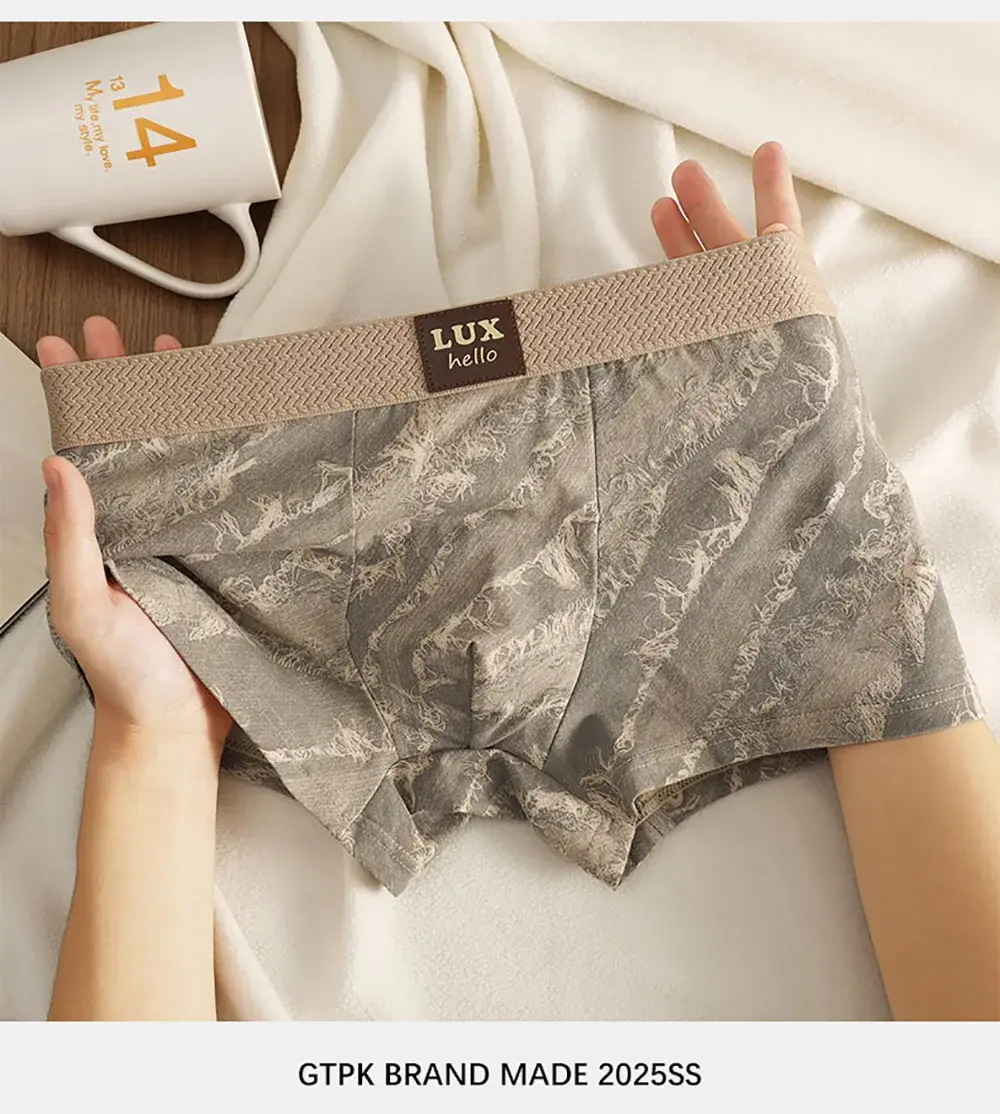 3 unidades/pacote 100% algodão impressão de luxo boxers hombre malha 3d respirável antibacteriano bolsa roupa interior confortável macio calcinha masculina
