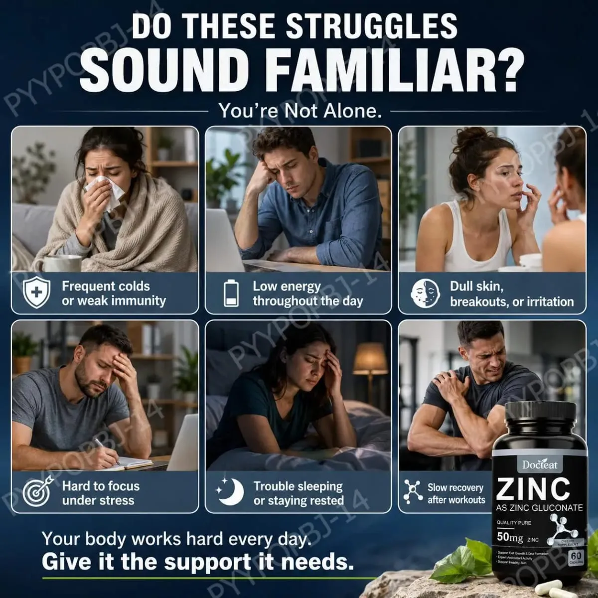 Docteat Zinc As Zinc Gluconate Capsules 50 Mg Zinc Per Serving Immune Support Antioxidant Activity Healthy Skin 60 Capsules