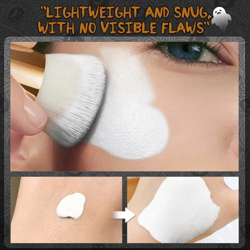 2pcs Set Black Diamond Glitter Lipstick & White Foundation Halloween Cos Stage Creative Makeup Kit For Face & Lip