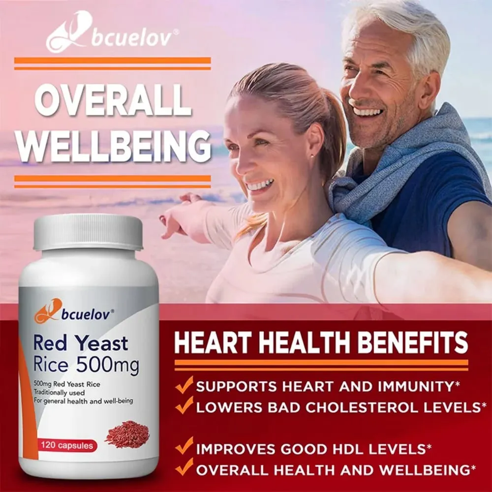 Red Yeast Rice Extract 500 Mg Vegetarian– Advanced Healthy Heart Formula for Cardiovascular Health Supplement — image 3