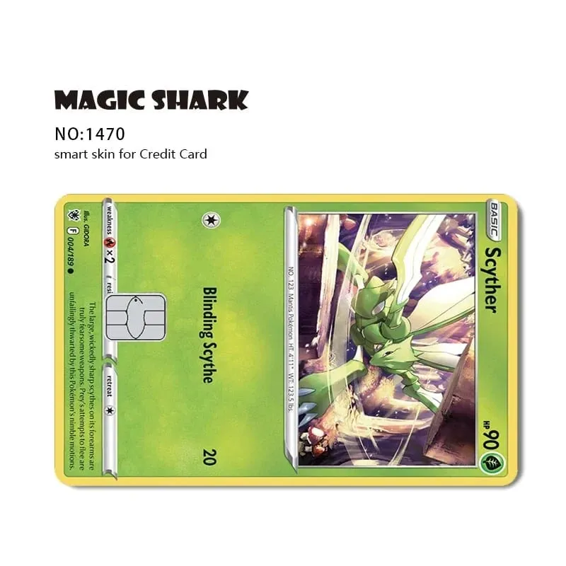 2025 New Pokemons Charizard Blastoise Bulbasaur Eevee Metwo Sticker Film Skin Cover for Credit Debit Card