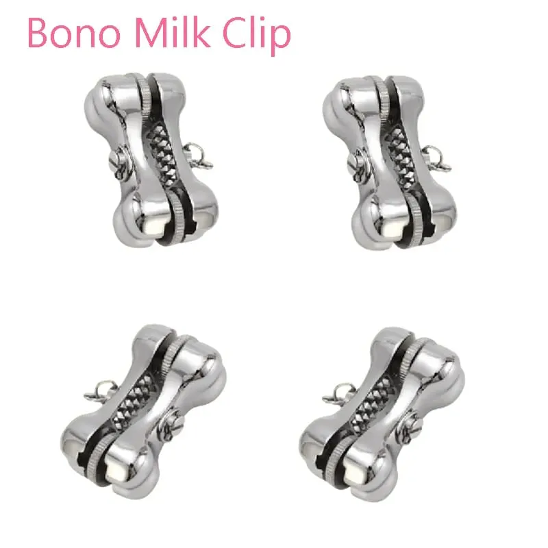 Metal Bone Nipples Clamps Strong Stimulation Adjustable Textured Spiked BDSM Bondage Teasing Pleasure Play Toy Sex Toys