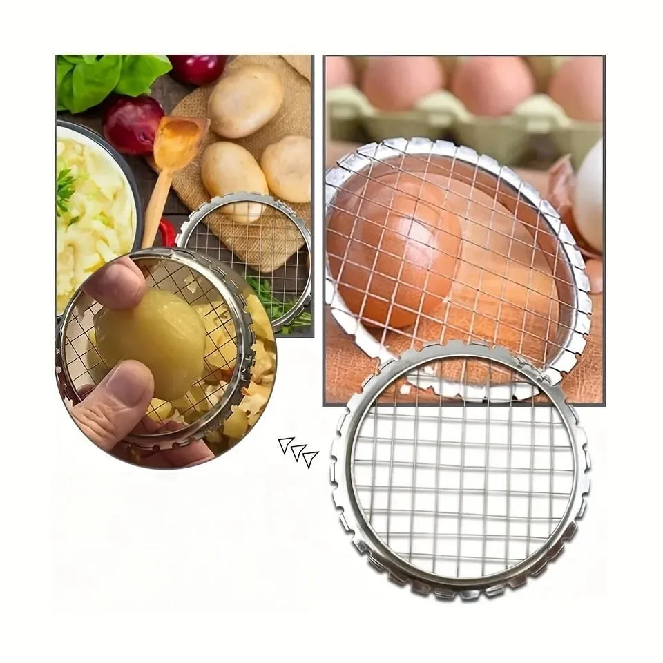1pc Round Grid Cutter Slicer - Ideal for Eggs Mushrooms & Vegetables Must-Have Kitchen Chopping Device