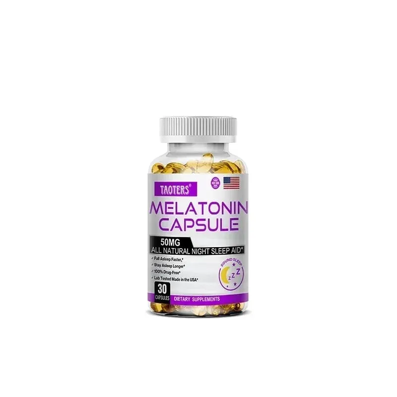Melatonin Capsules 50mg - Promote Falling Asleep Quickly Calm The Mind Natural Sleep Aid Supplement — image 8