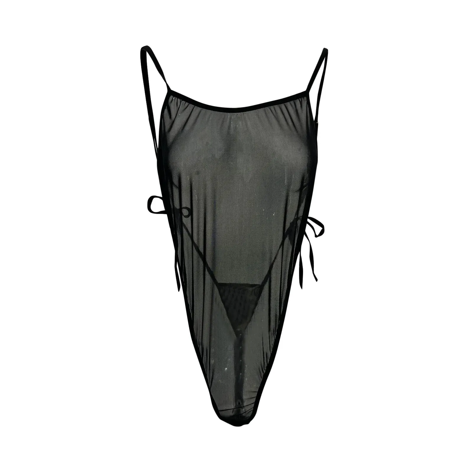 Sexy Tight Bodys For Women 1 Piece Sexy Backless Transparent Mesh Strap Bodysuit Black Sleeveless Playsuits Sexy Womens Romper