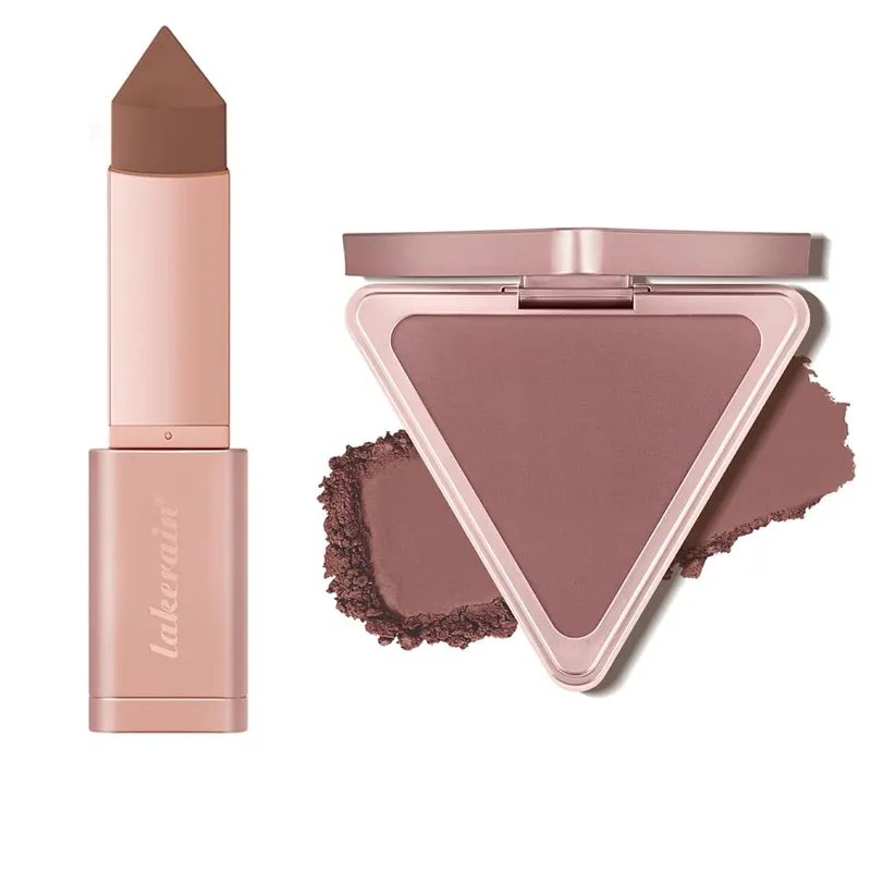 2pcs Matte Bronzer Setting Palette Setting Powder Cream Bronzer Stick For Face Contour Shading RLong Lasting Makeup Effect Water — image 9
