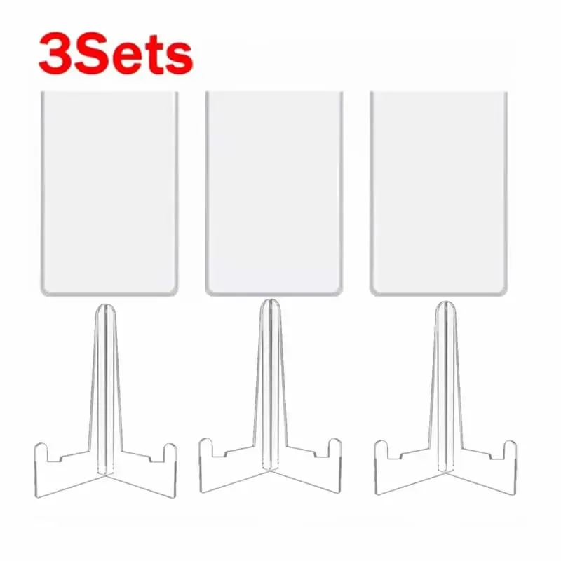 1-10pcs Hard Plastic Cards Sleeves And Stand Display Set For Yugioh Pokemon Baseball Football Game Card Trading Protectors