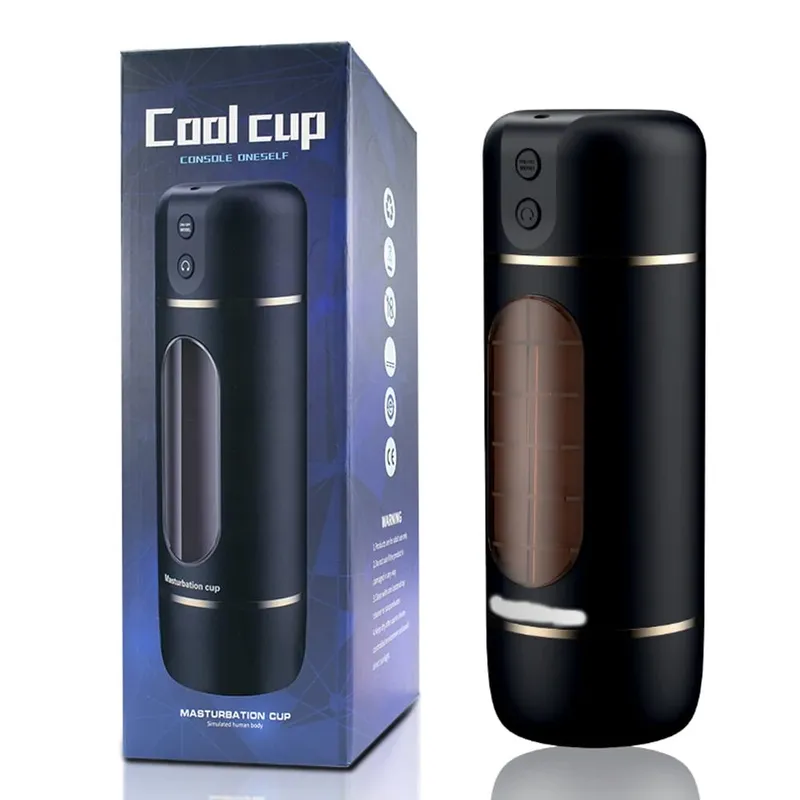 APP Male Masturbation Cup Auto Rotating Belt 10 Push Rotating Hands Free Electric Penis Pump Vision Sex Toy Male Sex Machine 18+