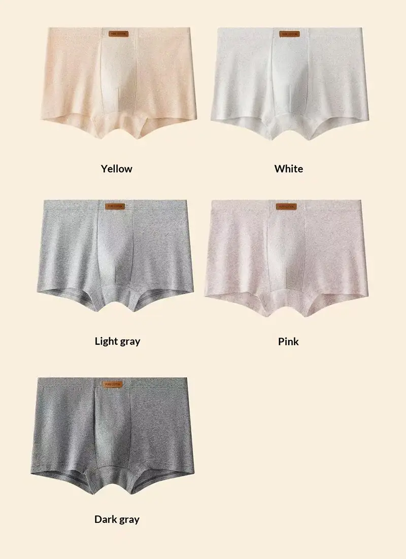1Pcs Men's Jacquard Underwear Solid Colorful Cotton Boxer Briefs Plus Size 6XL Breathable Comfortable Lingerie Sexy Panties