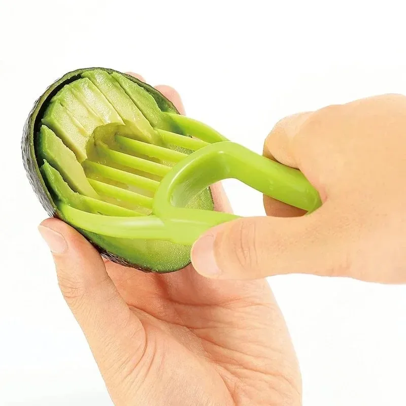 3 In 1 Avocado Slicer Shea Corer Butter Fruit Peeler Cutter Pulp Separator Plastic Knife Kitchen Vegetable Tools Kitchen Gadgets — image 4