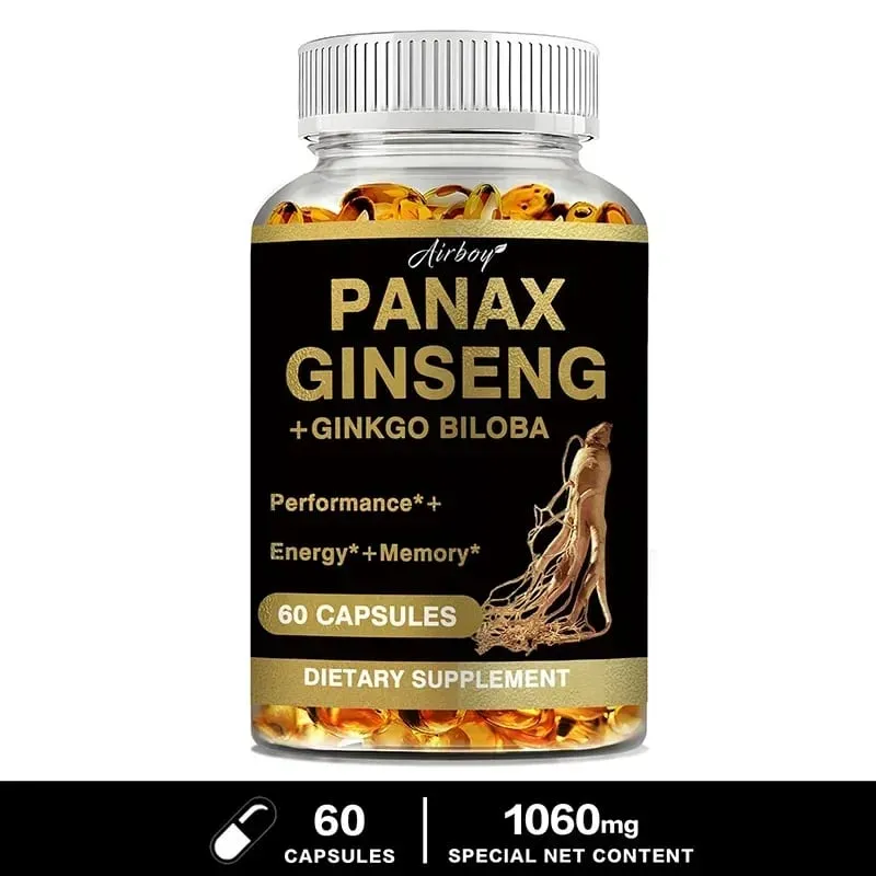 Panax Ginseng + Ginkgo Biloba - Immune Support Enhance Physical Performance Improve Memory and Maintain Overall Health