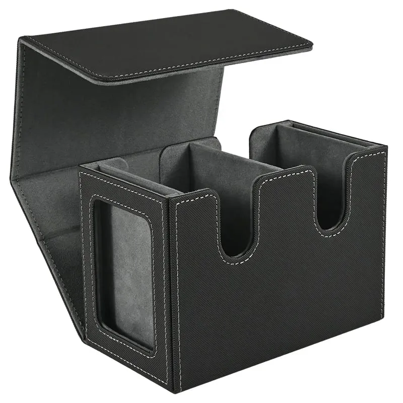 Deck Box with 2 Commander Display Double Deck Box for 140+ Single Sleeved Cards Fits for TCG CCG Magic Cards