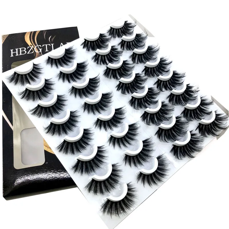 16 Pairs 3D Mink Hair False Eyelashes Natural/Thick Long Eye Lashes Wispy Makeup Beauty Extension Tools