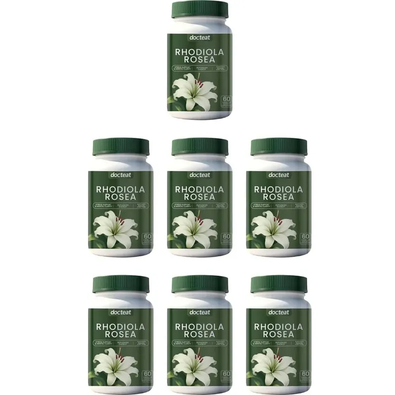Docteat Rhodiola Rosea Capsules with 3% Salidrosides and 1% Rosavins Supports Mental Clarity & Replenishes Energy 60 Capsules