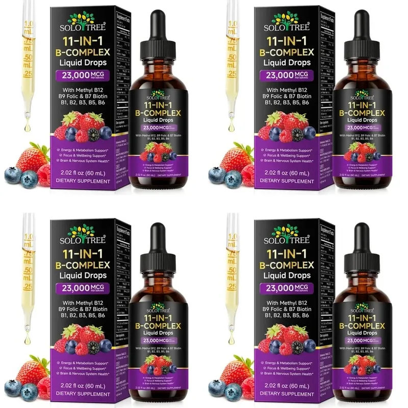 Tetes Cairan B-kompleks 11-In-1 Metil B12 Folat Biotin untuk Fokus Energi & Formula Pendukung Saraf Otak Dewasa 60Ml — image 11
