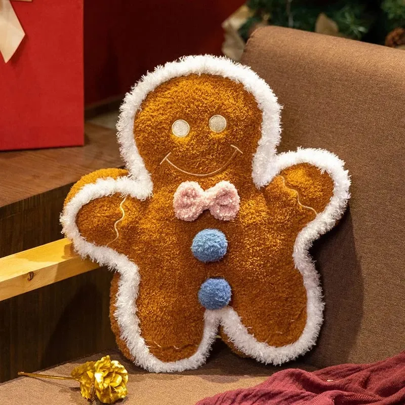 Hot Christmas Gingerbread Man Pillow Soft Plush Toy Decoration Funny XMas Plushie High Quality Christmas Birthday Gift Decor — image 3