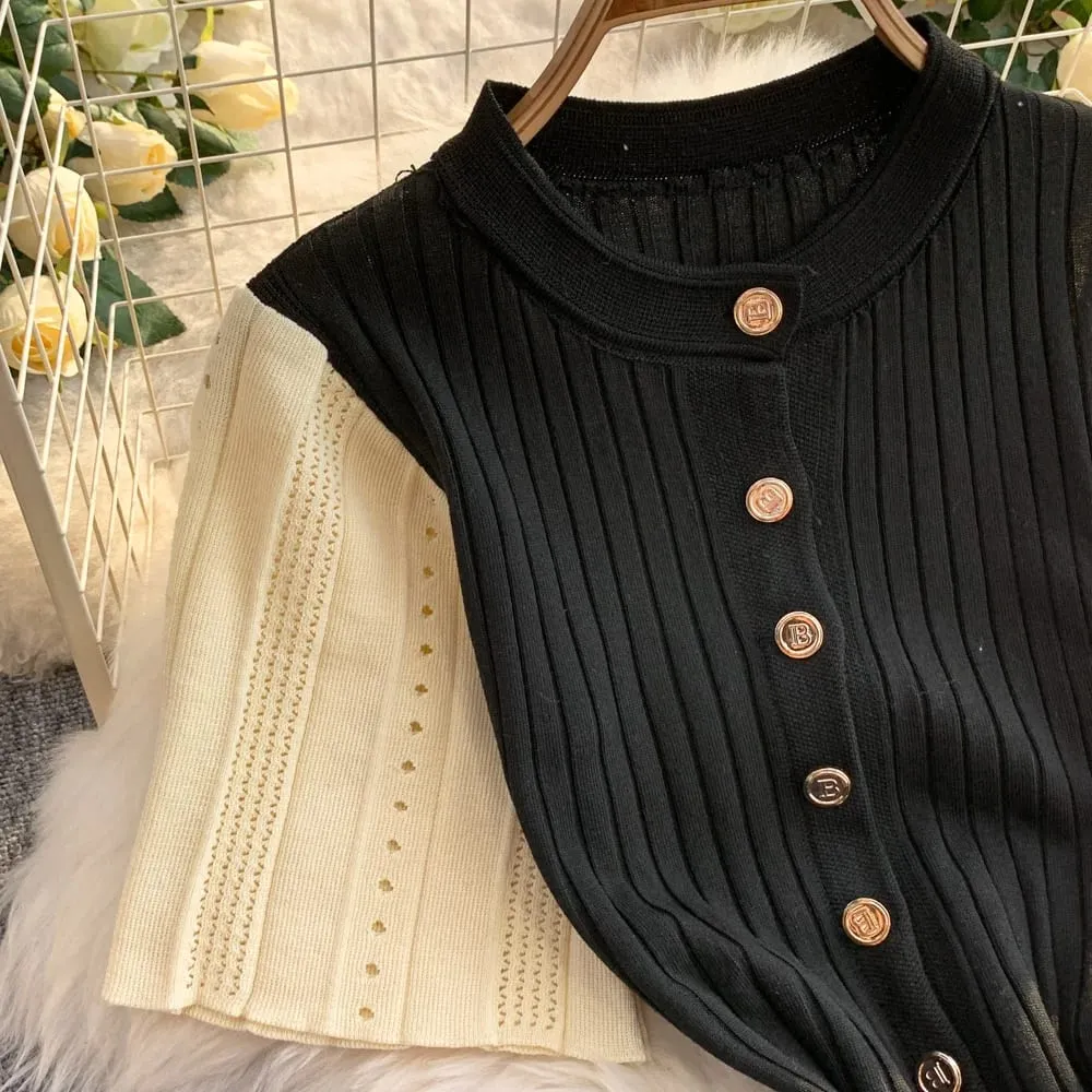YuooMuoo ชุดสตรี 2026 ฤดูใบไม้ผลิและฤดูร้อน Elegant Patchwork One ชิ้นถักชุด Maxi Office Lady Slim เอวเสื้อกันหนาวชุด — image 3
