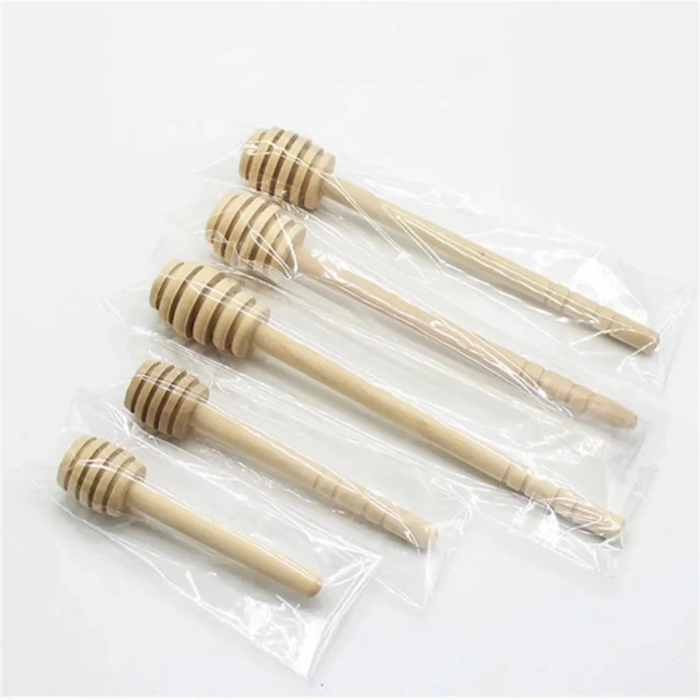 100pcs Wood Honey Dipper Stick Server for Honey Jar Dispense Drizzle Honey