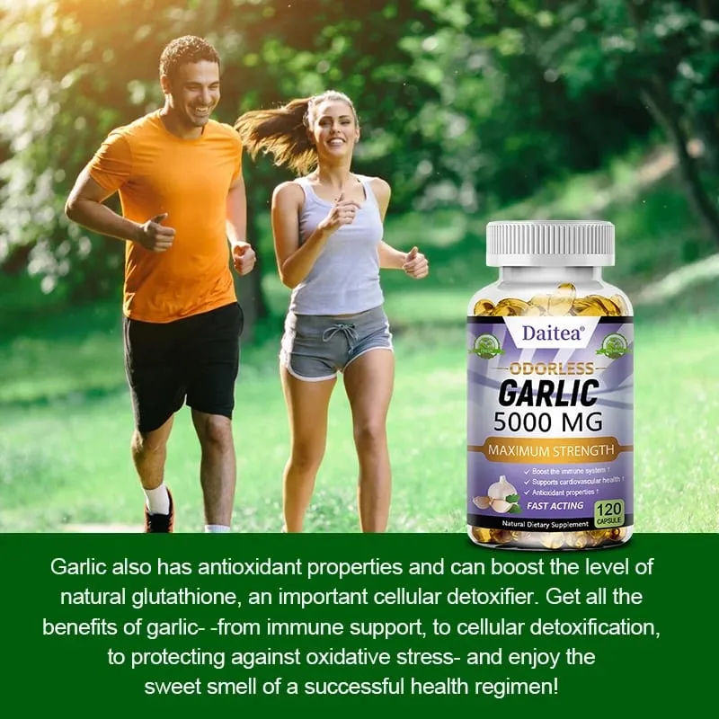 Garlic Extract Capsules 5000mg Balance Cholesterol Help Immunity Heart Health Detoxification Cleansing — image 2