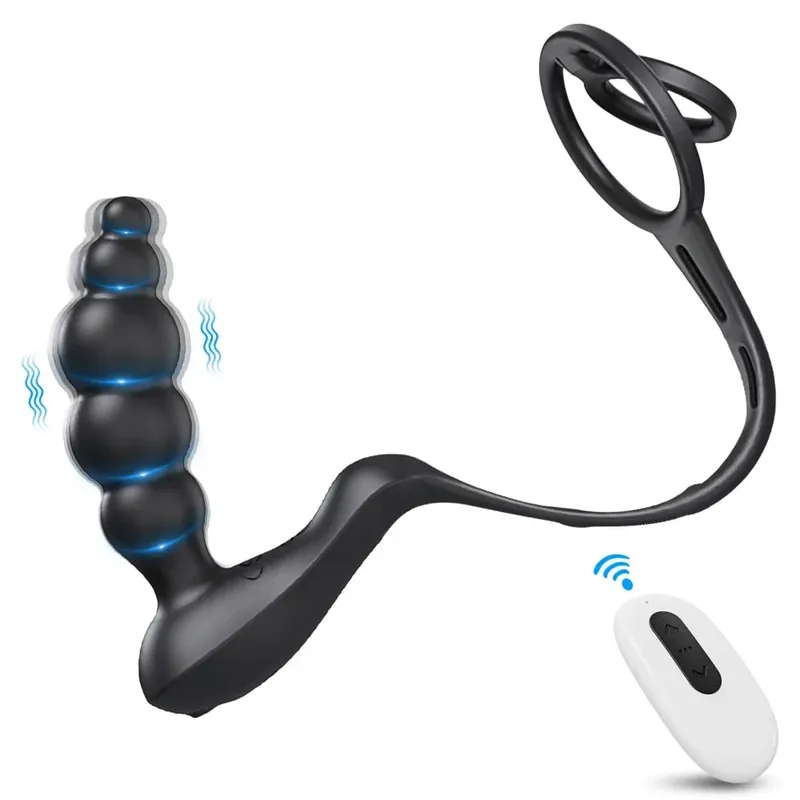 Vibrating Butt Plug Cock Ring for Men Remote Control Anal Vibrator Prostate Massager Gay Anal Plug Adult Goods Sex Toy for Men