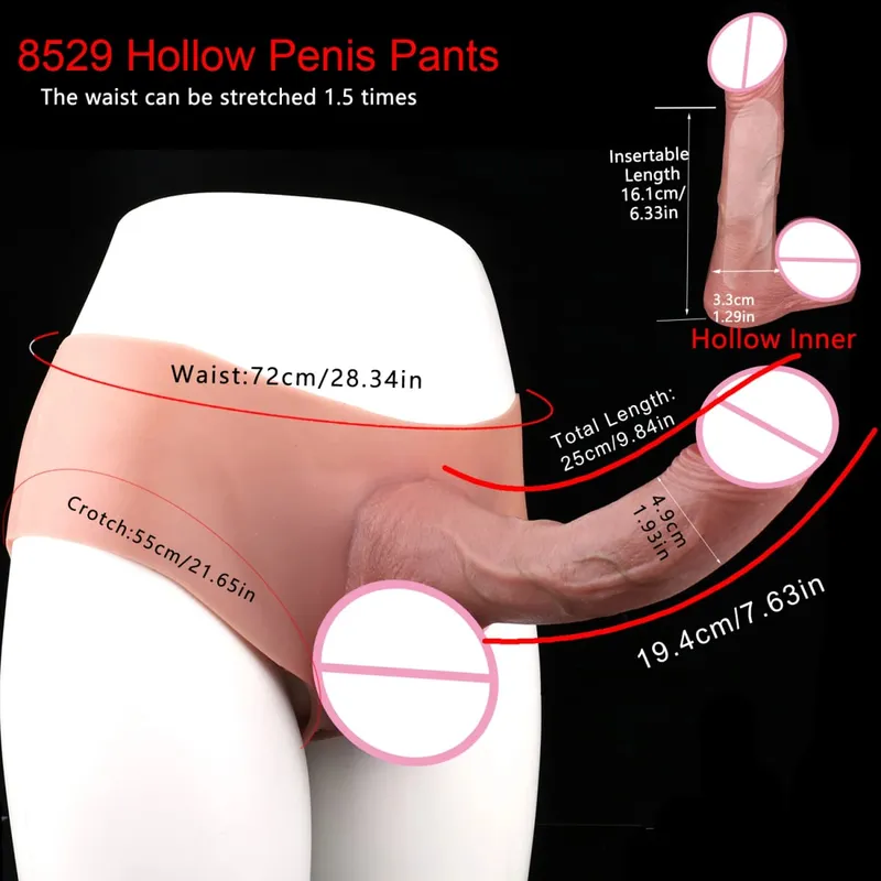 Wearable Extra Large Penis Sleeve Silicon Soft Hollow Penis Panties High-Grade Adult Intimate Toys For Men Adult 18+ Tools