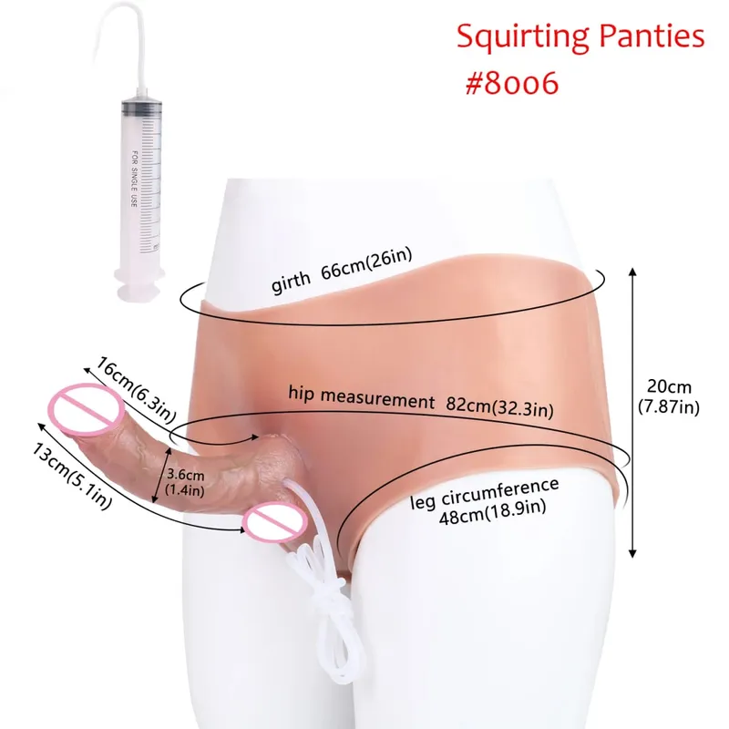 Black Nude Strapon Big Realistic Ejaculation Dildo Silicone Squirting Panties With Simulated Solid Penis Sex Toy For Women — image 13