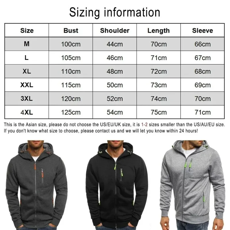 Men's Hooded Jacket with Pocket Zipper Customized Image Text with Personalized Logo Casual Sports Streetwear Men's Wool Sweat
