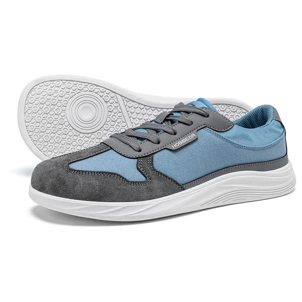 Men Women Wide Toe Box Shoes | Minimalist Artificial Leather Canvas Sneakers Lightweight Casual Lace Up Walking Shoe